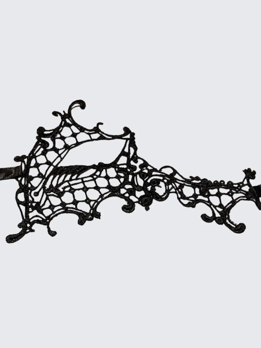 Cindeer 6 Pcs Masquerade Mask Set Black Gold Lace Tie
